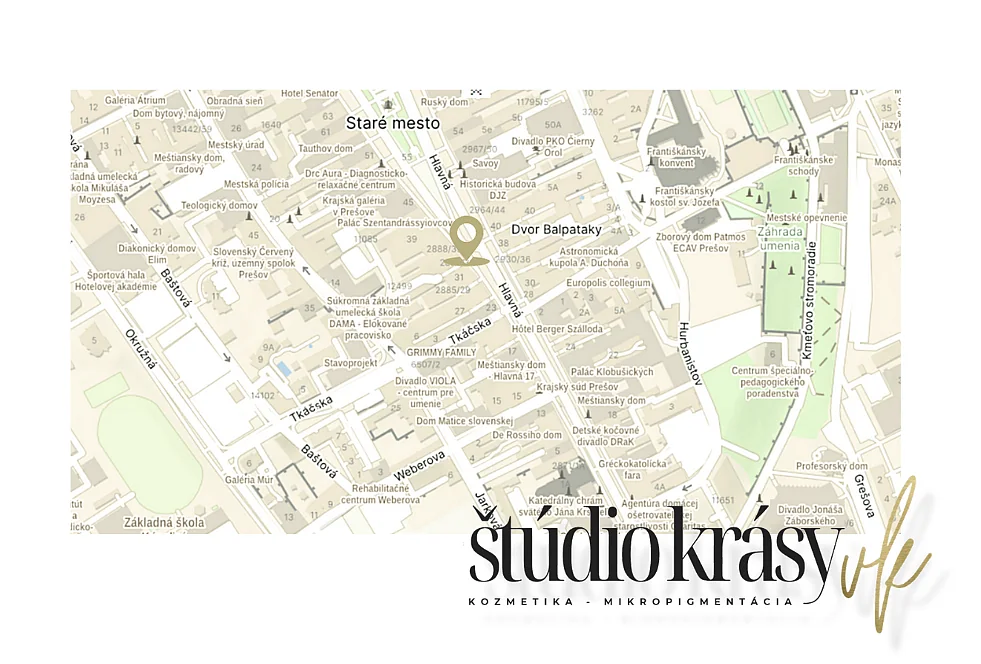 Mapa polohy Štúdia krásy VK v Prešove
